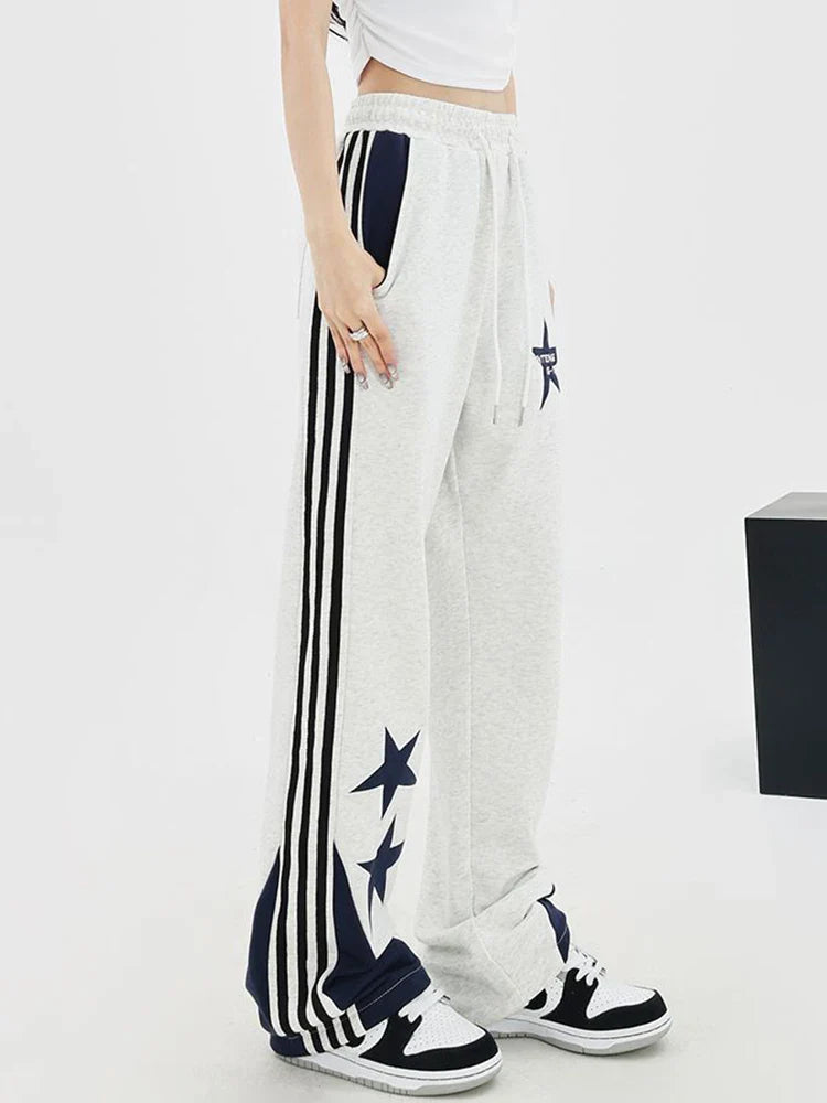 Wide Leg Stars Striped Sweatpants