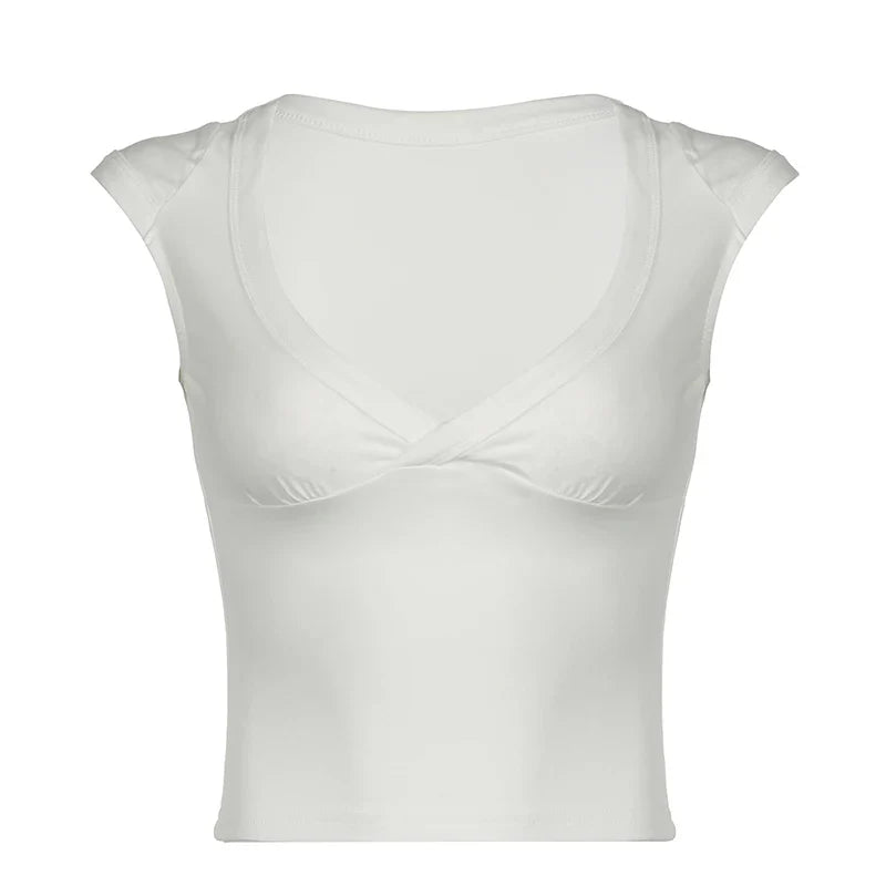 V Neck Cropped Top