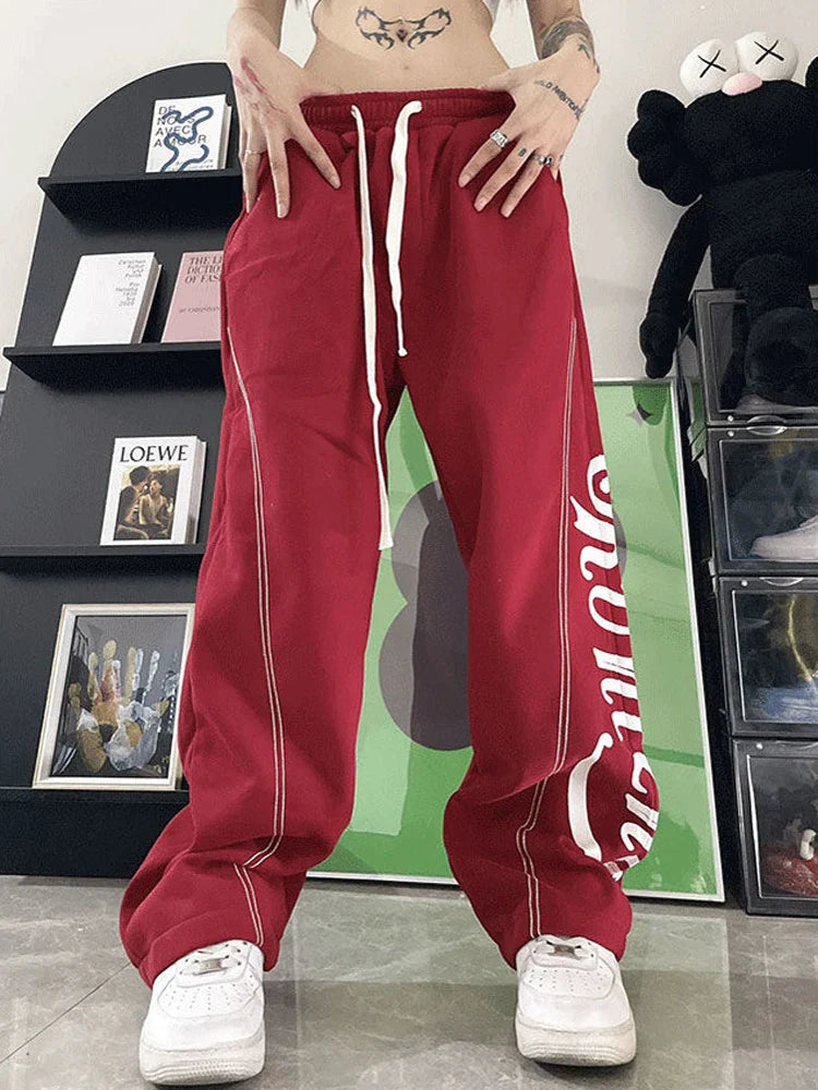 High Waist Letter Print Sweatpants