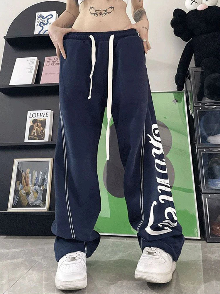 High Waist Letter Print Sweatpants