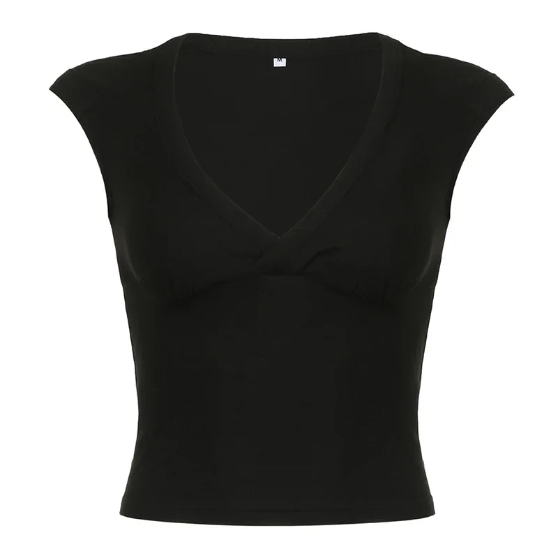 V Neck Cropped Top