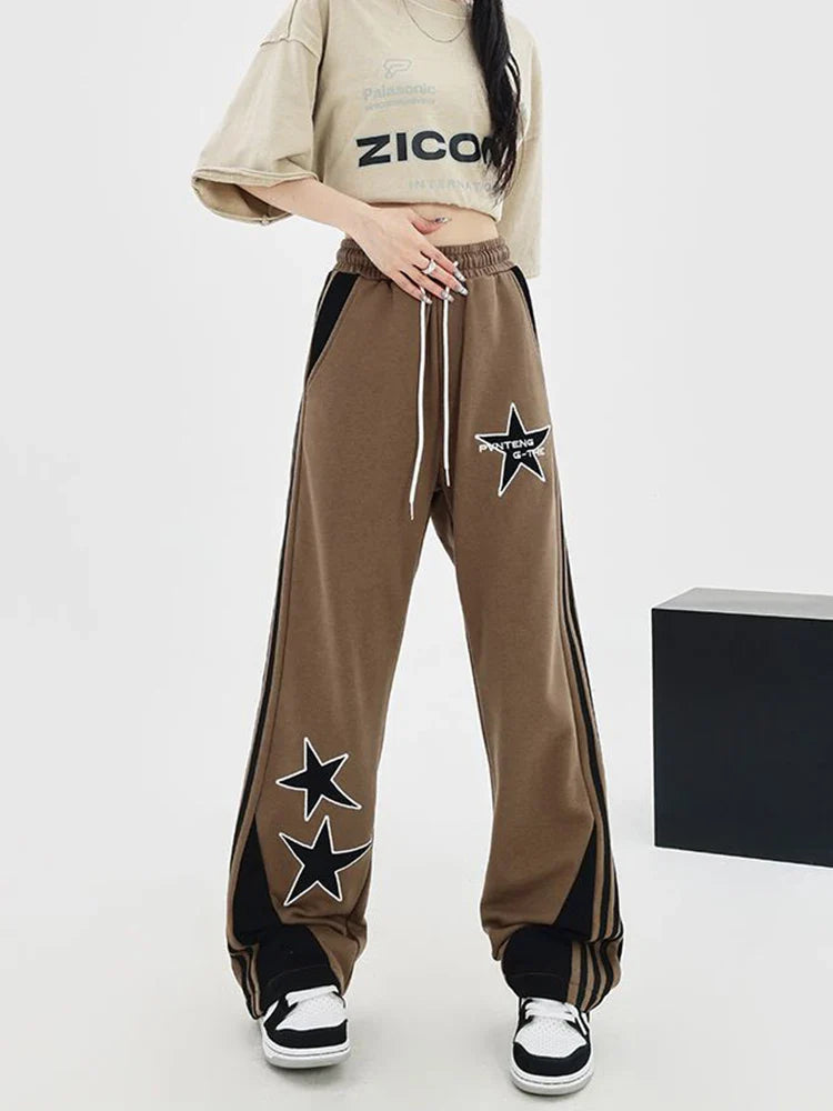 Wide Leg Stars Striped Sweatpants